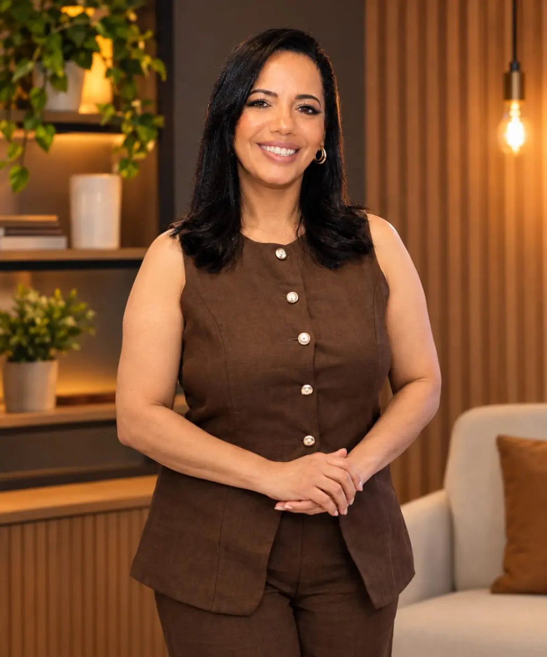 Luciene Goveia em ambiente profissional
